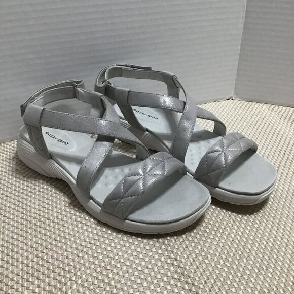 Easy Spirit Womens Treasur 2 Taupe Wedge Adjustable Strap Sandals Size 9.5 - Picture 1 of 7